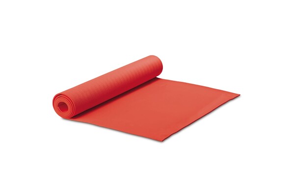 Fitness-Yogamatte mit Trageriemen - Rot