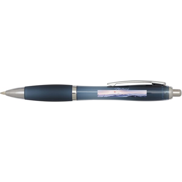Stylo bille en plastique recyclé RCS avec corps et grip colorés (encre bleue) Nash - Bleu hale