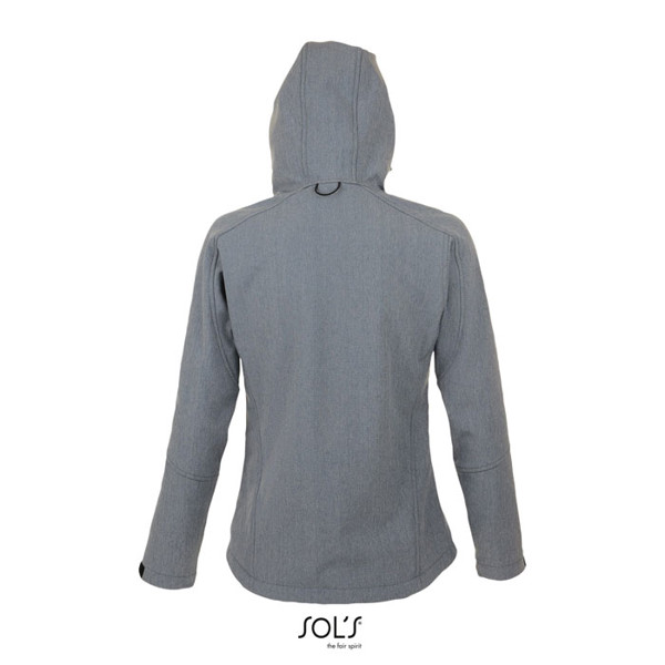REPLAY WOMEN HOOD SOFTSHELL - Grey Melange / M