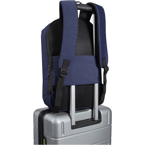 Sac à dos antivol pour ordinateur portable 15" Luma de 10 L en matériaux recyclés GRS - Marine