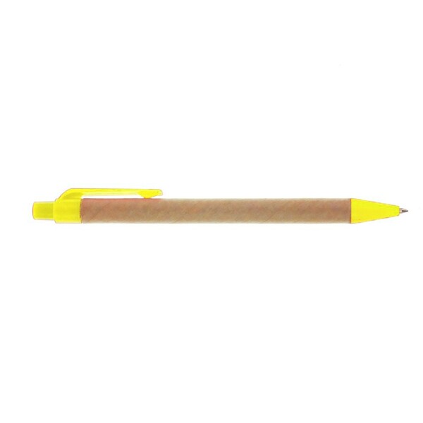 Recycled cardboard ball pen | Nicholas - yellow