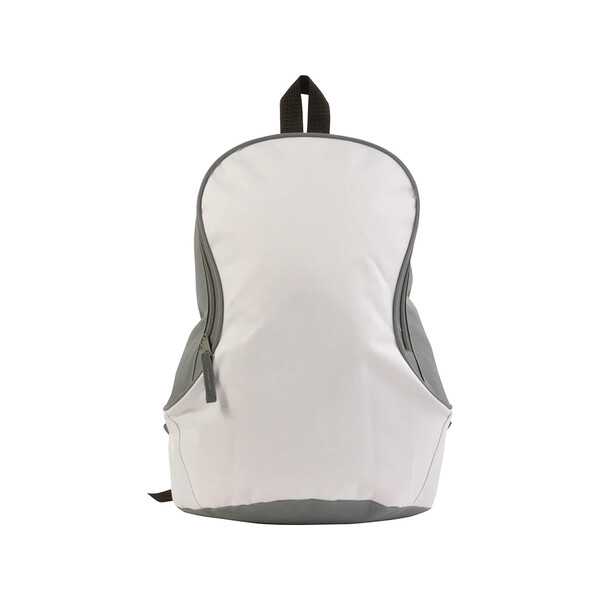 600D Polyester Two-Tone Backpack With Padded Straps - White