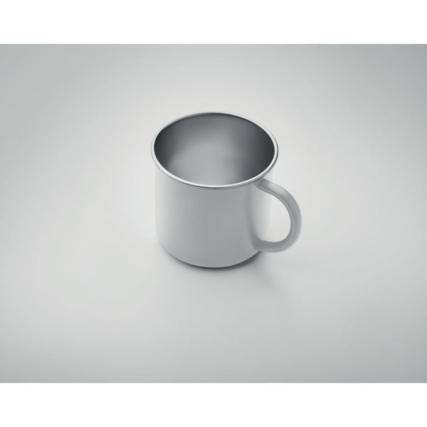 Recycled stainless steel mug Caribu - White