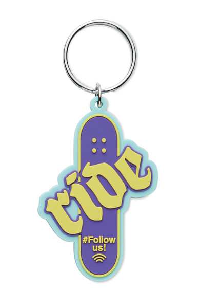 Custom PVC rubber NFC keyring with a single-sided logo design - 50mm / M1 ring / Tissue paper wrapping / Rewritable