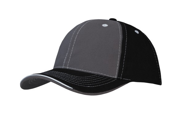 4053 - baseball cap - black/charcoal/white