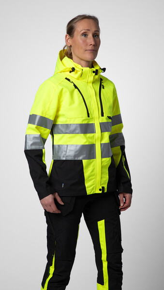 6423 3 LAYER JACKET HV LADY Yellow/black XXXL