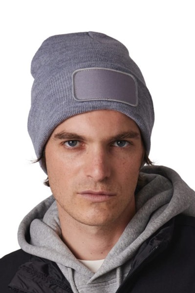 Beanie With Patch - White