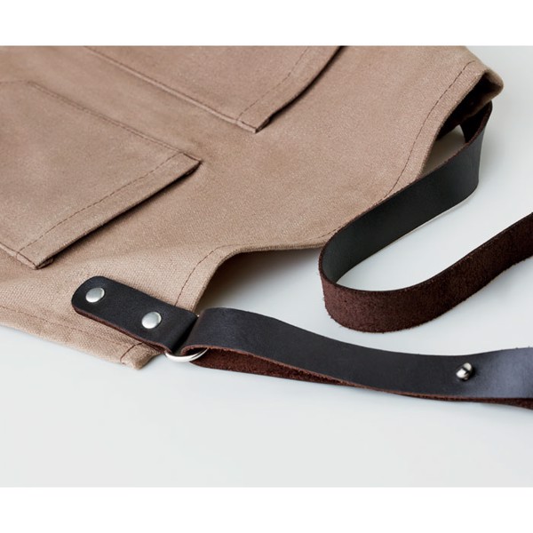 Apron in leather Chef - Taupe