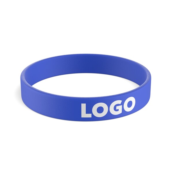 Pulseira de silicone personalizada (12mm width) - Dark Azure Blue / 18x1.2x0.2cm