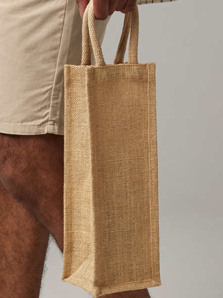 Shimmer Jute Bottle Bag