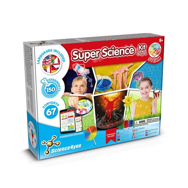 6 in 1 Super Science Kit II. Kit didático fornecida com saco de oferta em papel kraft (100 g/m²)