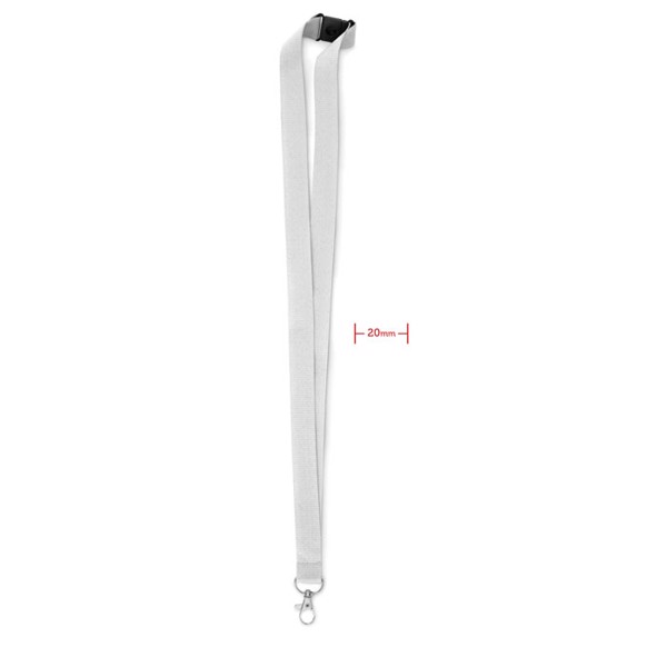 Lanyard with metal hook 20 mm Pany - White