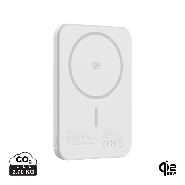 Urban Vitamin Pomona 5000mAh Qi2.2 25W magnetische powerbank - Zilver