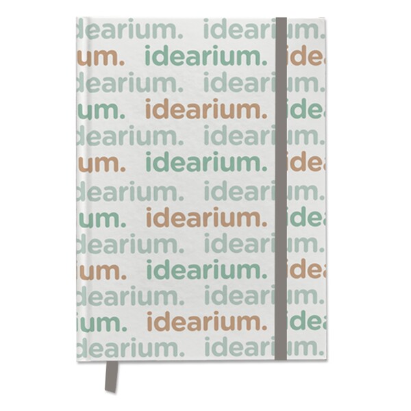 A5 paper hard cover notebook with your design printed sheets - Mist Grey / Light Cool Gray