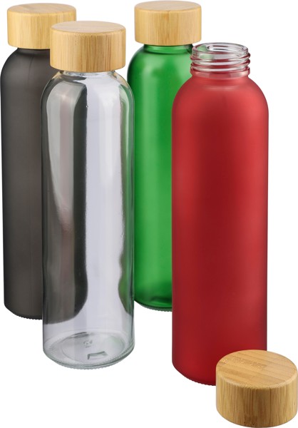 Glazen drinkfles (500 ml) Levi - zwart
