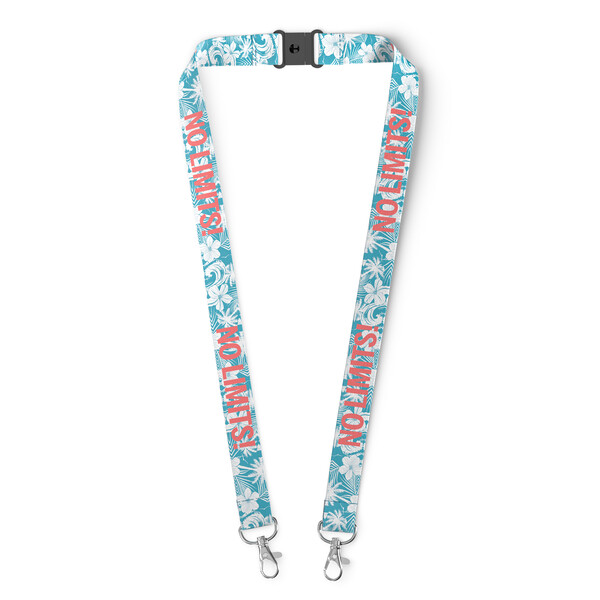 Lanyard en polyester sublimé avec 2 clips - 15mm de largeur / Mousqueton en métal / Rupture de sécurité