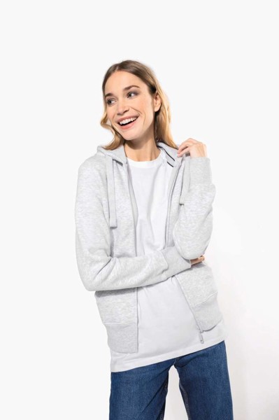 Ladies' Full Zip Hooded Sweatshirt - White / S