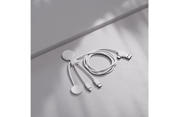 Câble multiple Xoopar Mr. Bio Long pour Apple/Samsung Watch 1 mètre - Blanc
