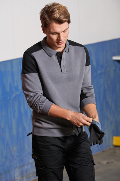 Printer Prime Polosweater Black/Anthra 3XL
