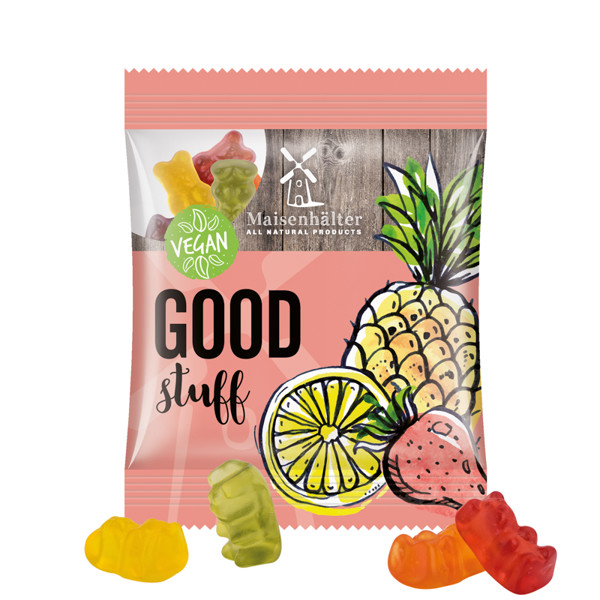 Minitüte,12 g, Folie transparent, Trolli Vegane Gummibärchen, 14% Fruchtsaft | Folie, transparent