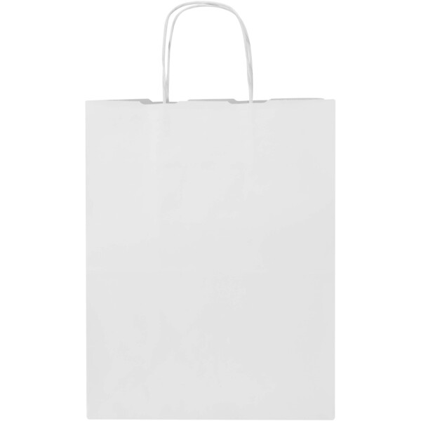 Kraft papieren tas 80–90 g/m² met gedraaide handvatten – 25 x 15 x 32 cm - Wit