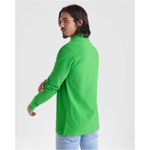 Estrella Men’s Polo Shirt 220 g/m², Long Sleeve - White / XL