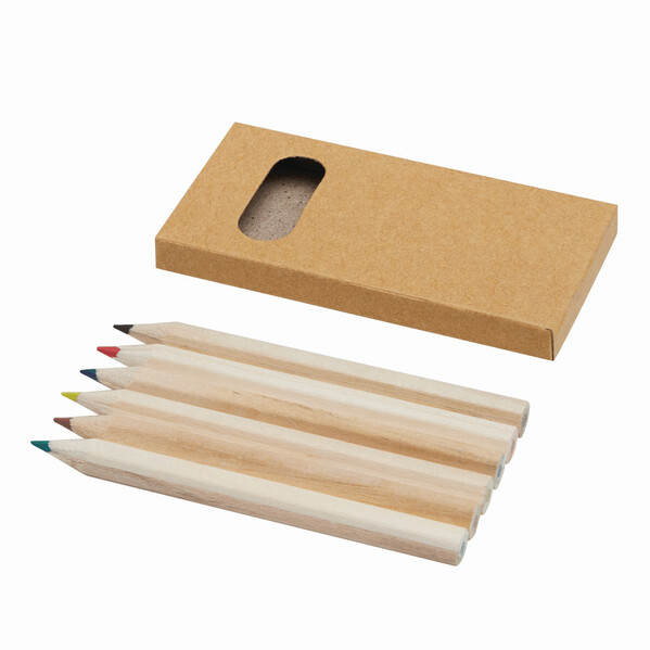 6 Short Coloured Pencils Tiny Tree