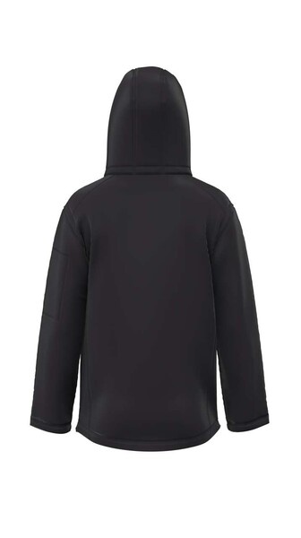 Men’S 3-Layer Detachable Hooded Softshell Jacket - Black / M
