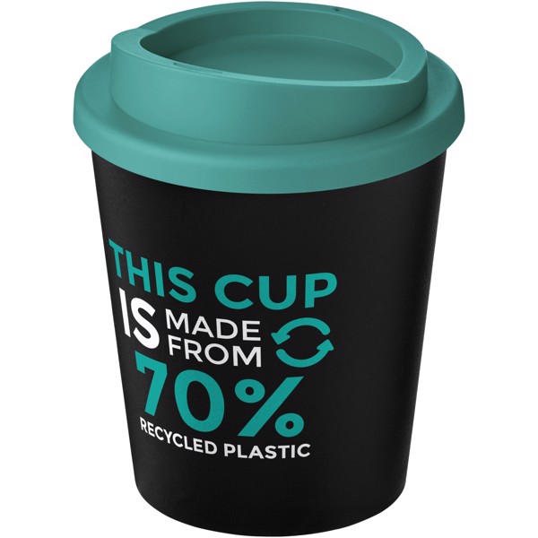 Americano® Espresso Eco 250 ml recycled tumbler - Black / Aqua Blue