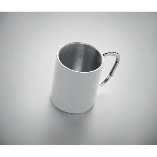 Double wall metal mug 300 ml Trumba - White