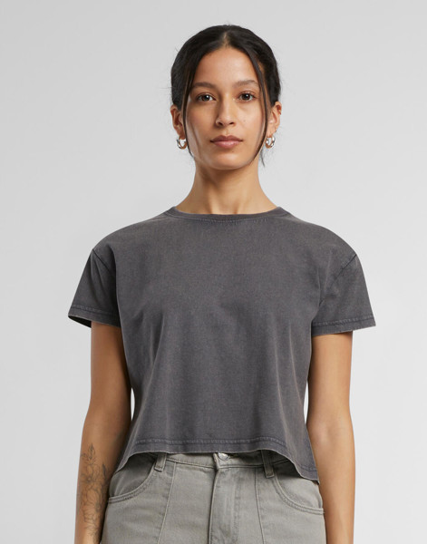 Ladies Vintage Cropped Tee - Magnet / XL
