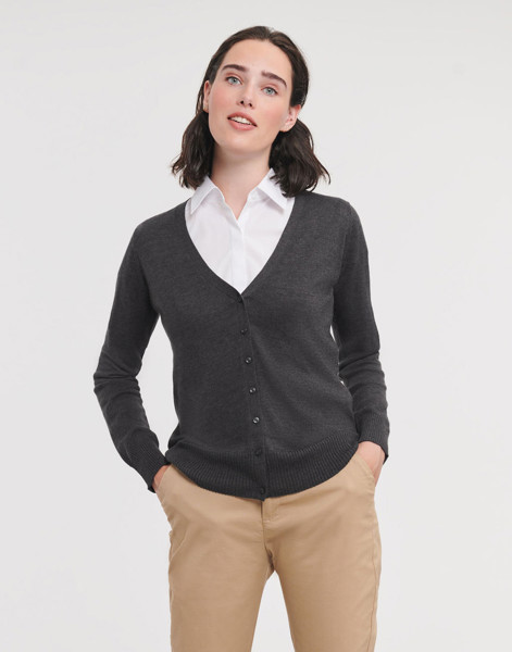 Ladies’ V-Neck Knitted Cardigan - Black / 3XL