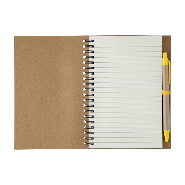 Notebook Stella | Recycled cardboard | Lined | With ballpen - yellow