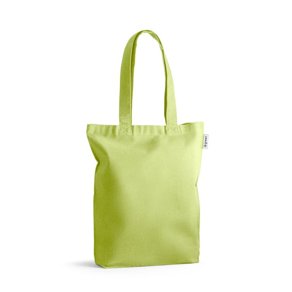 MERIDA. Taška (220 g/m²) z bavlny (50 %), recyklovanej bavlny (30 %) a polyester (20 % rPET) - Svetlozelená