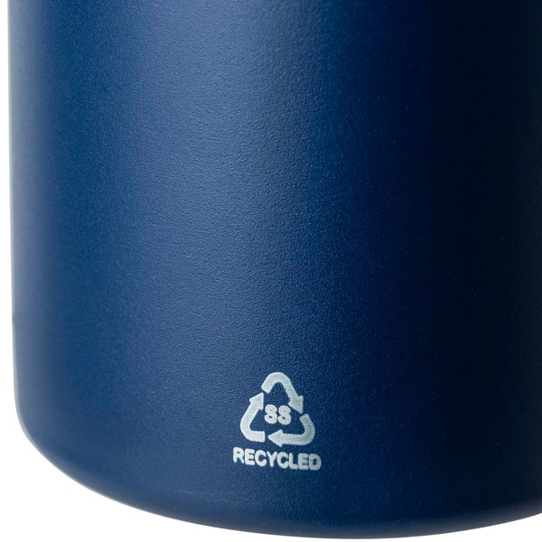 Gerecyclede roestvrijstalen dubbelwandige fles (600 ml) Mace - wit