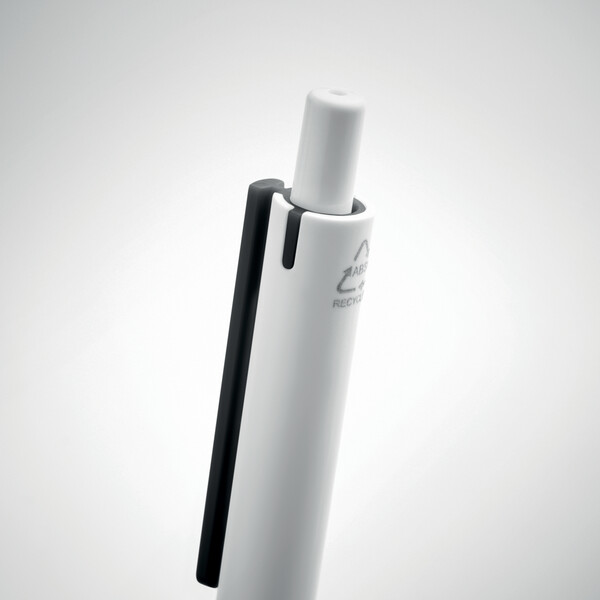 Recycled ABS push button pen Side - Black