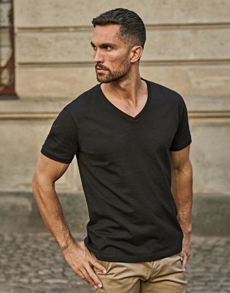 Mens Fashion V-Neck Sof Tee - White / M