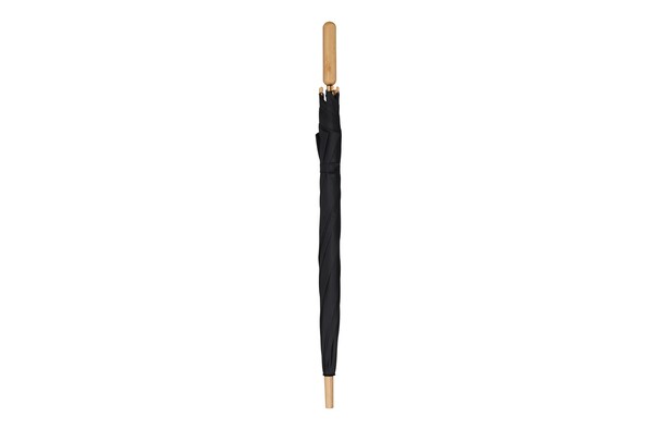 Stick umbrella 25” R-PET straight handle auto open - Black