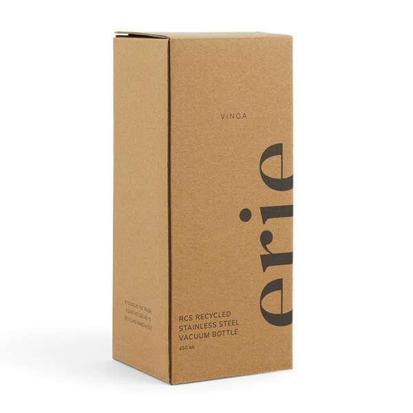 Vinga Erie vacuum bottle 450 ml,recycled steel - White