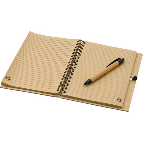 Bamboo notebook A5 with ball pen