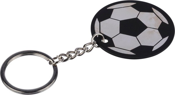 Recyclede roestvrijstalen voetbal sleutelhanger Ciro