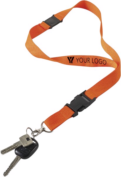 Polyester (300D) lanyard and key holder - Orange