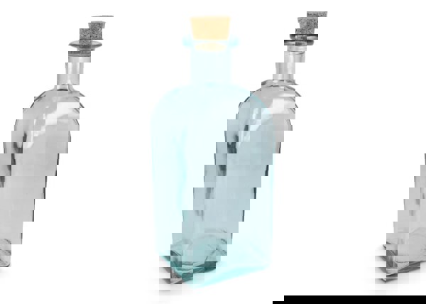 InSideOut Square Recycled Glass Water Bottle ReuuZ with Cork Stopper 1L