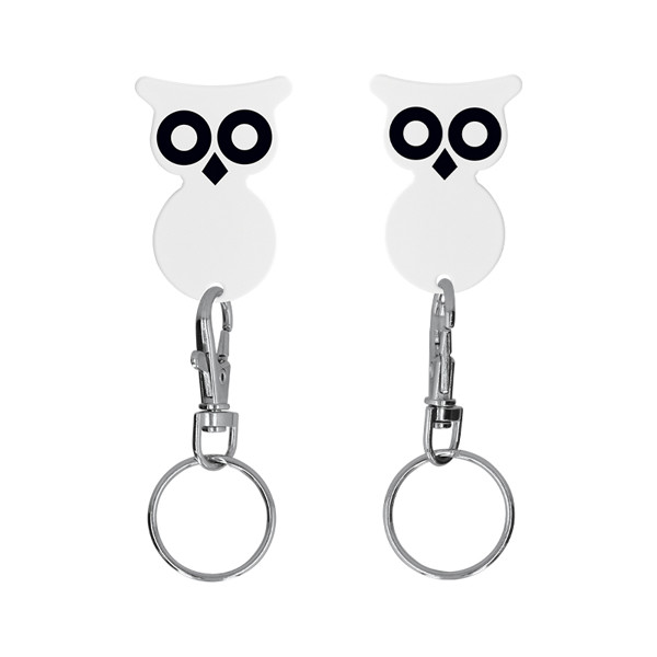KEY HOLDER CARABINER WITH OWL SHAPED TOKEN