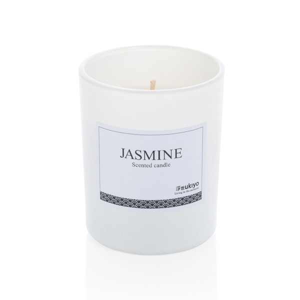 Ukiyo small scented candle in glass - White