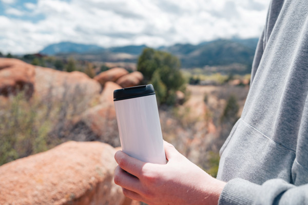 Metro RCS Recycled stainless steel tumbler - White