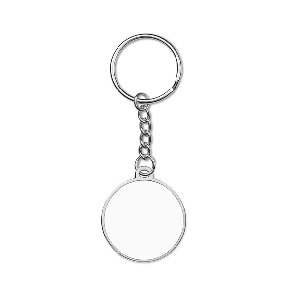 Runder NFC-Schlüsselanhänger aus Eisen mit Doming - M2 - Ring / Eingewickelt in Seidenpapier / Wiederbeschreibbar