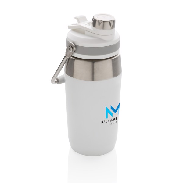 Vacuum stainless steel dual function lid bottle 500ml - White