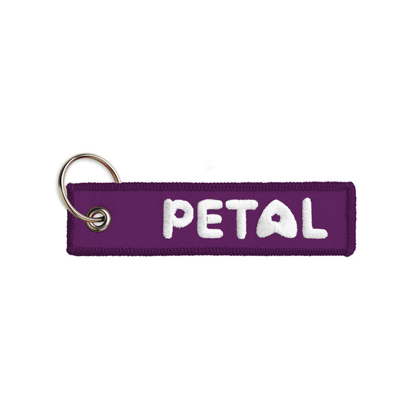 Embroidered key tag - Deep Purple