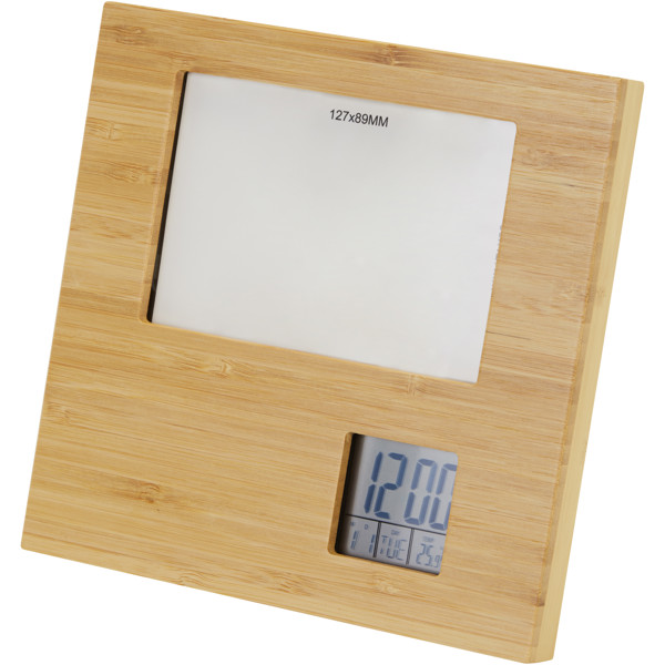 Sasa bamboo photo frame with thermometer